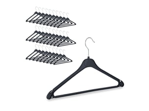 Lot de 10 cintres en plastique pour vêtements avec crochets rotatifs 23 x 42,5 x 0,7 cm en plastique blanc 13_0005645
