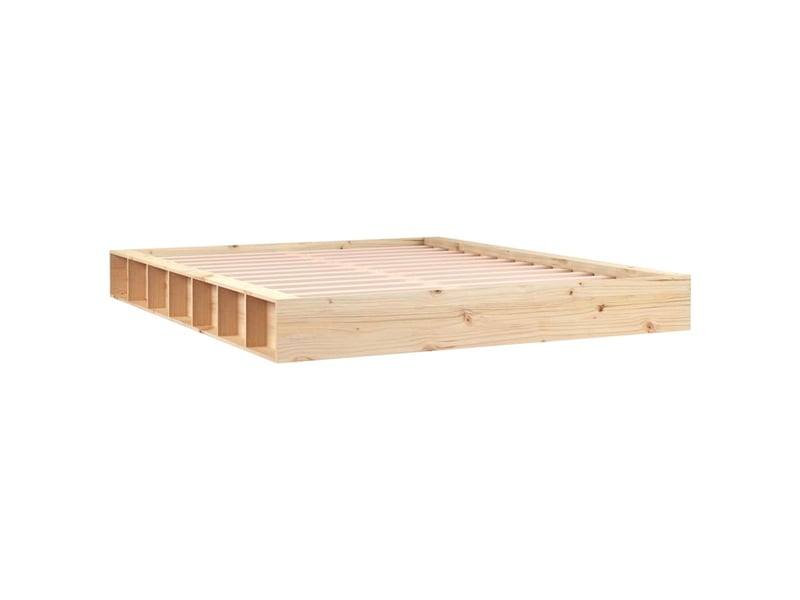  Lit double- lit adulte -  cadre de lit sans matelas 150x200 cm bois massif  - Conforama B