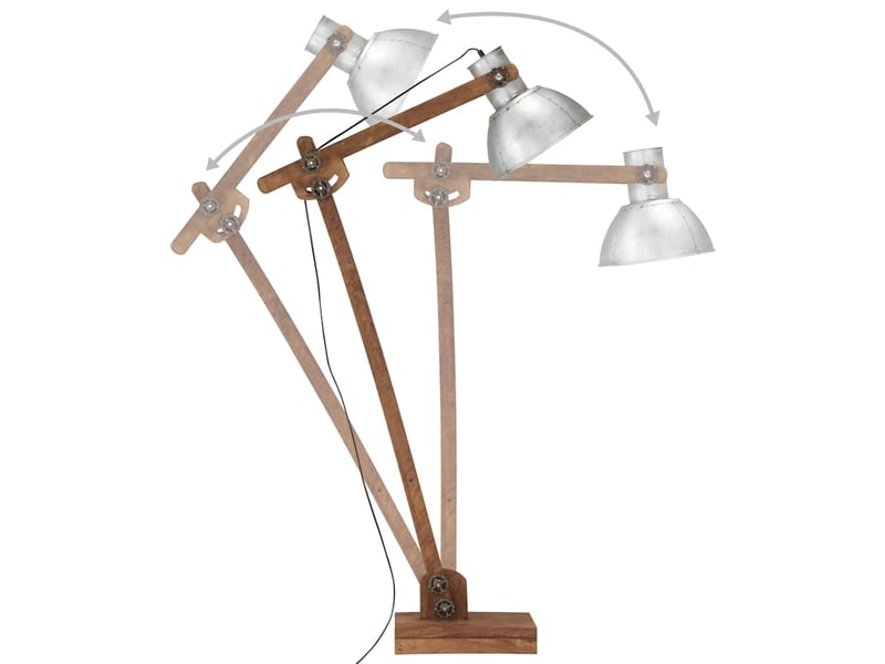  Lampadaire argenté bois de manguier massif e27  - Conforama E