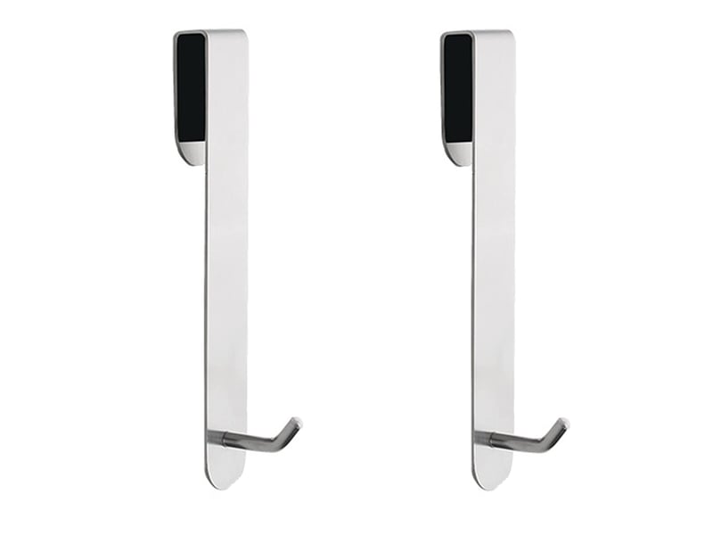 Lot de 2 crochets de douche sans perçage, de porte pour paroi de douche, adaptés aux portes en verre de salle de bain (argenté, gris - réf. Szpb844770jjzj - Conforama A