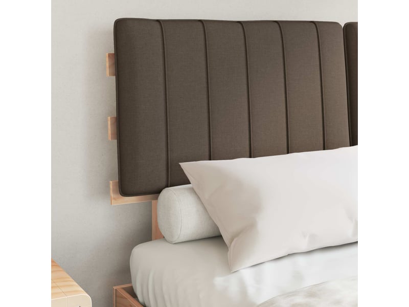  Lit double- lit adulte -  cadre de lit avec tête de lit rembourrée taupe 140 x 190 cm  - Conforama B