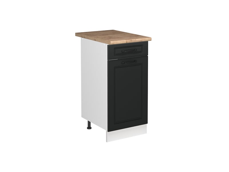  Vicco meuble bas sous-évier, anthracite campagneblanc, 40cm plan de travail chêne doré  - Conforama A