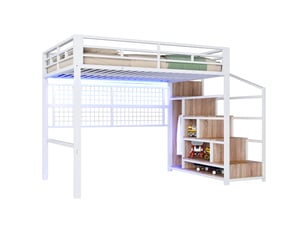 Lit mezzanine 140x200 cm <strong></strong> <strong>Radiant Stride</strong> coloris blanc