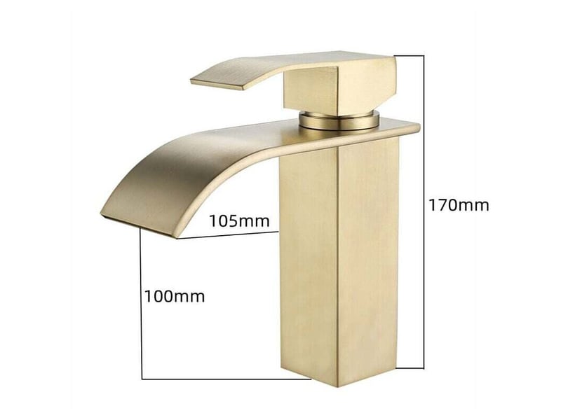  Mitigeur mono-trou lave-mains – levier unique, laiton, eau chaudefroide, finition or. Idéal pour lavabo et salle de bain.  - Conforama B