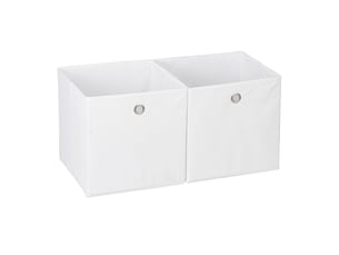 Lot de 2 boîtes de rangement pliables pratiques 30 x 30 x 30 cm en tissu gris 13_0006425