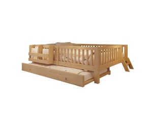 Lit gigogne 140x200 cm OKWISH coloris bois clair