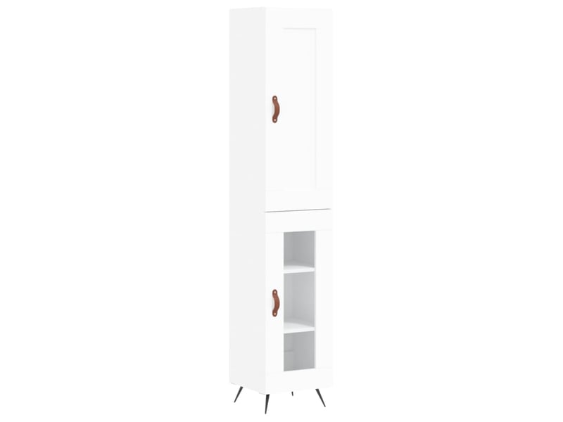  Buffet haut - bahut - meuble de rangement blanc 34,5x34x180 cm bois d'ingénierie  - Conforama A