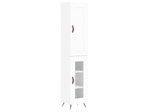 Buffet haut - bahut - meuble de rangement blanc 34,5x34x180 cm bois d'ingénierie