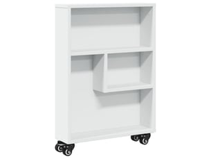 Chariot de rangement étroit blanc 48x13x68 cm bois d'ingénierie