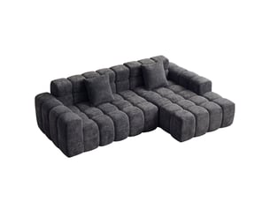 Canapé d'angle compressé droit fixe <strong>ULEVR</strong> <strong></strong> 3 places Velours gris