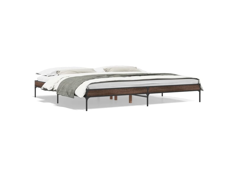  Lit double- lit adulte -  cadre de lit sans matelas chêne marron 200x200 cm  - Conforama A