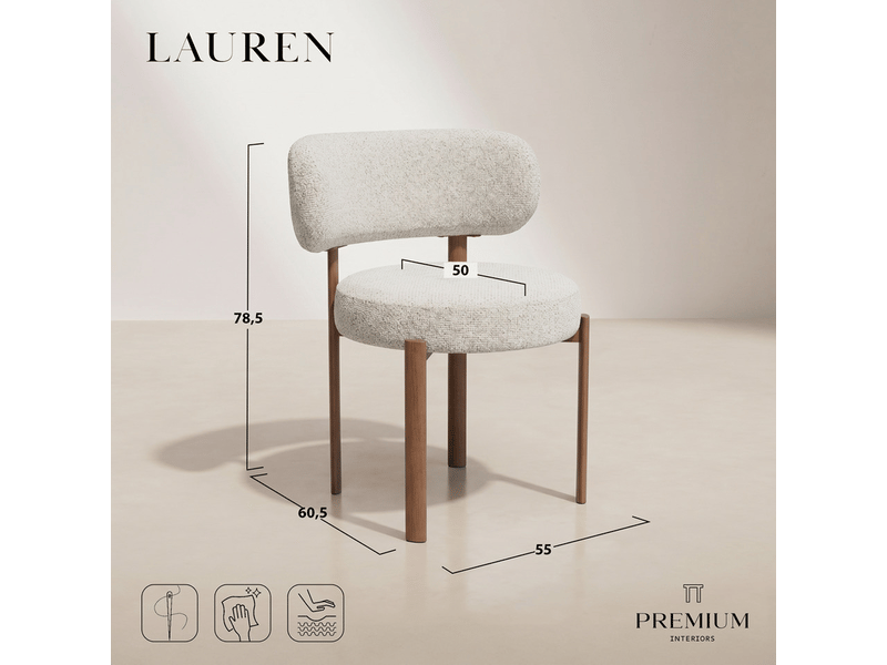  Lot de 2 chaises en velours texturé beige foncé lauren AC24VTTBF - Conforama E