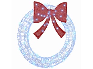 Couronne de noël, décoration de noël 60 led bleu 76 x 76 x 8,5 cm acrylique cf61758