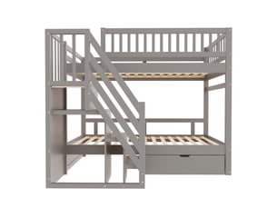 Lit superposé 90x200 cm MAISONORA   coloris gris