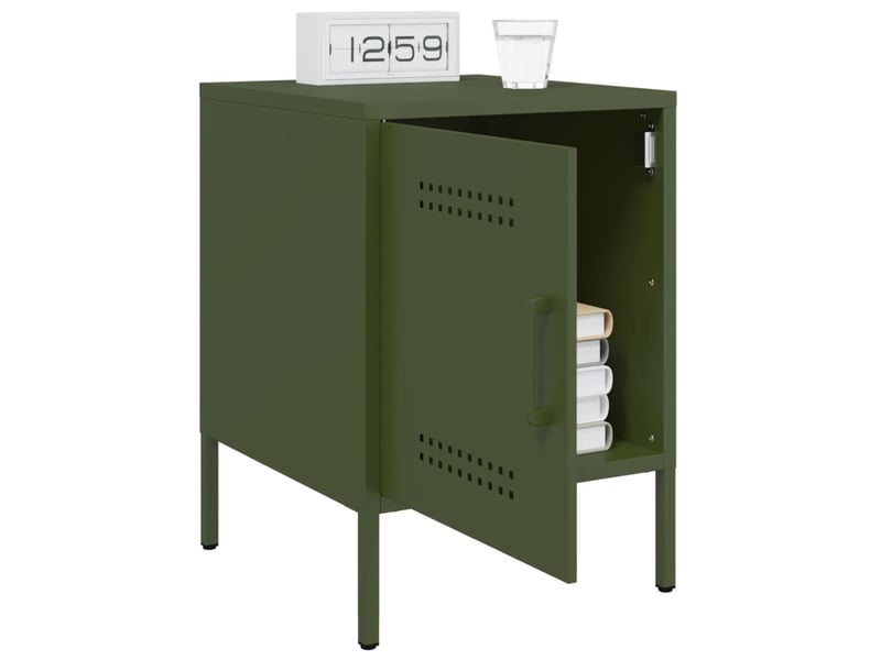  Lot de 2 tables de chevet - cabinet de chevet - table de nuit vert olive 36x39x50,5 cm acier  - Conforama C