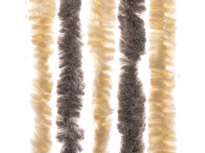  Rideau anti-mouches, moustiquaire marron foncé et beige 90x220 cm chenille cf43573  - Conforama E
