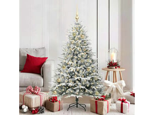 Sapin de noël, arbre de noël artificiel pré-éclairé avec ensemble de boules shl2972