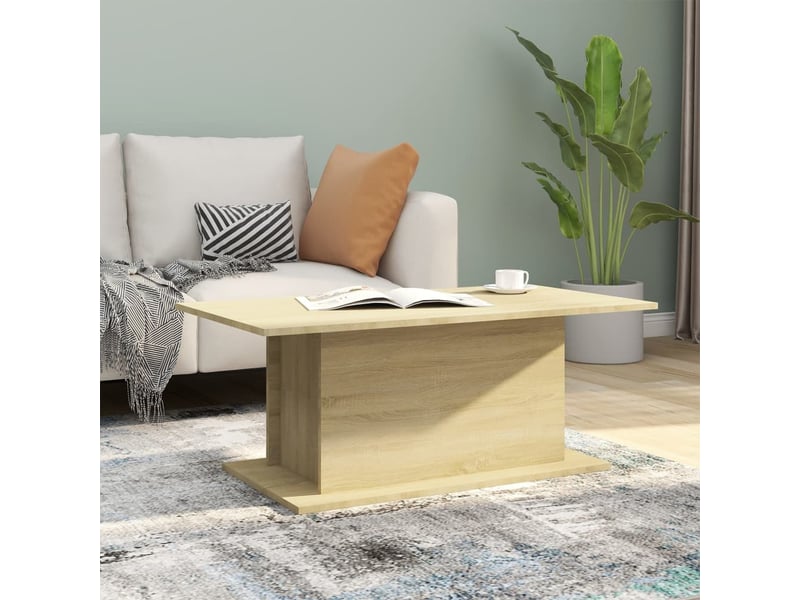  Table basse rectangulaire | table de salon chêne sonoma 102x55,5x40 cm bois d'ingénierie  - Conforama B
