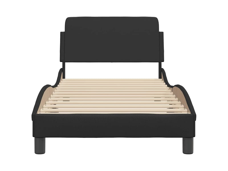  Lit simple- lit adulte -  cadre de lit dover noir 80x200 cm similicuir  - Conforama C