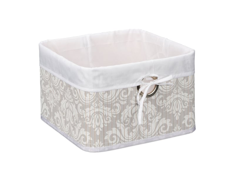  Panier de rangement décoratif salle de bain pliable 40 x 30 x 25 cm en bambou naturel 13_0012059  - Conforama A