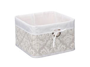 Panier de rangement décoratif salle de bain pliable 40 x 30 x 25 cm en bambou naturel 13_0012059