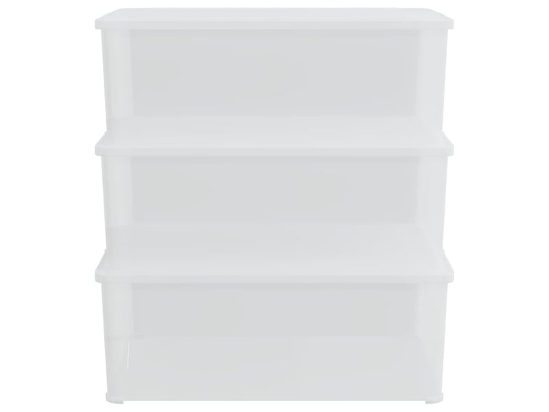  Boîtes de rangement en plastique 3 pcs 10 l empilables  - Conforama C