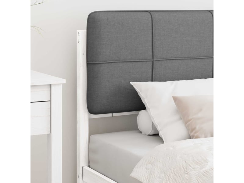  Lit simple- lit adulte -  cadre de lit avec tête de lit rembourrée gris clair 80 x 200 cm  - Conforama B