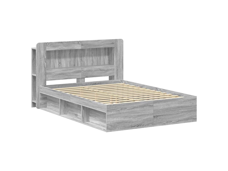 Lit double- lit adulte -  cadre de lit avec rangement sonoma gris 140 x 190 cm  - Conforama B