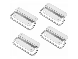 Poignées - en acier inoxydable - pour boîtes à outils, portes d'armoires - 4 pièces - 102 mm - argenté