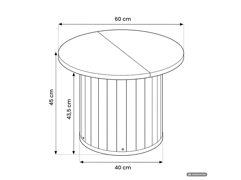  Table basse nubo noire 60 cm ronde cannelée avec rangement 60x60x45 cm NUBO - Conforama C
