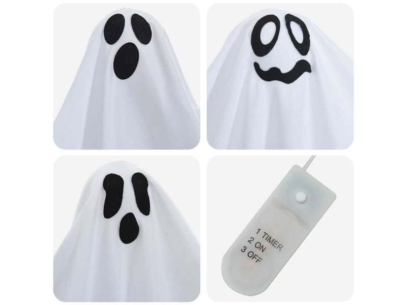  Fantôme suspendu halloween 3 pc blanc 52 x 62 cm polyester cf61923  - Conforama E