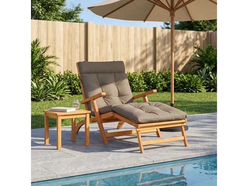  Coussin de transat, coussin pour bain de soleil vianen 100 % polyester taupe 200 x 90 x 8 cm cf56358  - Conforama B