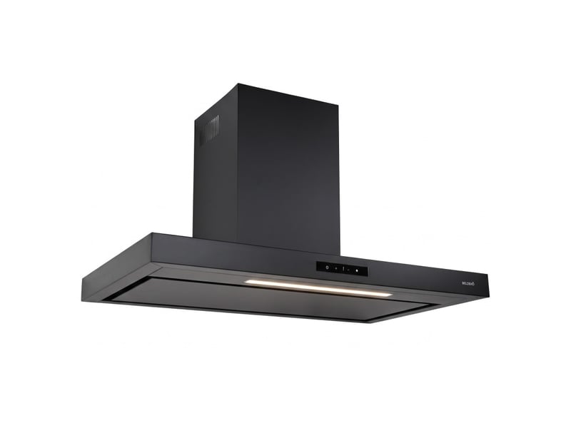  Hotte aspirante box noir beldeko 90 cm noire, commande gestuelle, 858 m³h, 4 vitesses, éclairage led, a+++  - Conforama A