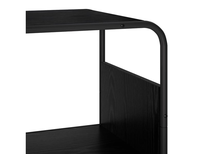 Buffet haut, buffet de rangement chêne noir 80x37,5x144 cm bois d'ingénierie - Conforama E