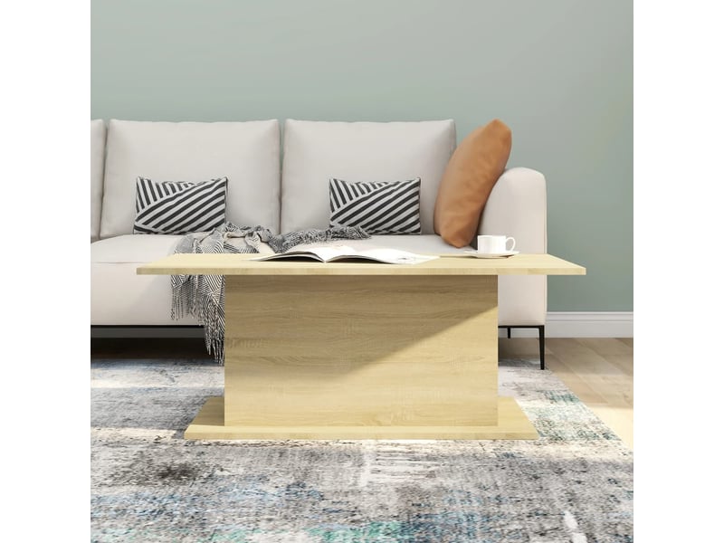  Table basse rectangulaire | table de salon chêne sonoma 102x55,5x40 cm bois d'ingénierie  - Conforama C