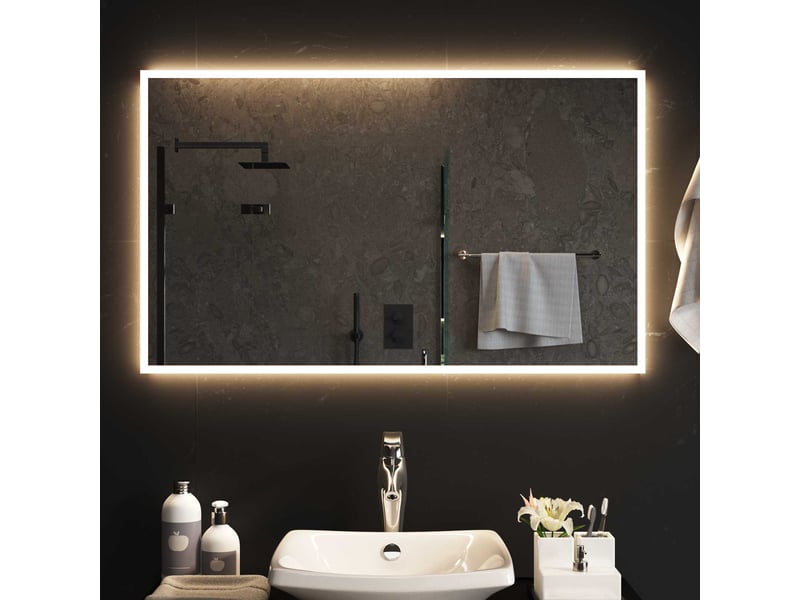  Miroir de salle de bain, miroir de toilette led avec miroir transparent 100 x 60 cm cf62557  - Conforama C
