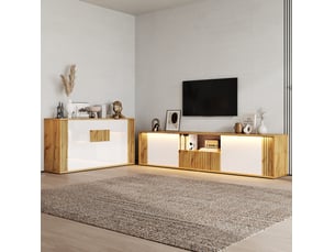Meuble tv coloris bicolore 180 cm <strong>DESMIU</strong>  <strong></strong>