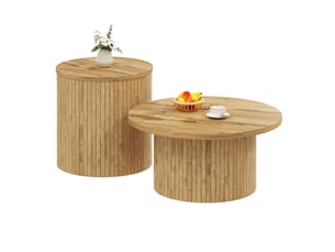 Table basse rond(e) coloris naturel <strong>MERAX</strong> <strong>table basse naturel</strong> - 75 cmx75 cm