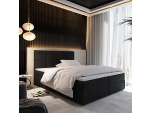 Lit avec rangement 180x200 cm <strong>MASSENO</strong> <strong></strong> coloris noir