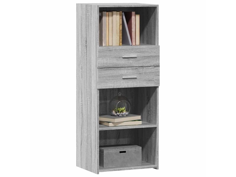  Buffet haut - bahut - meuble de rangement sonoma gris 50x42,5x124 cm bois d'ingénierie  - Conforama C