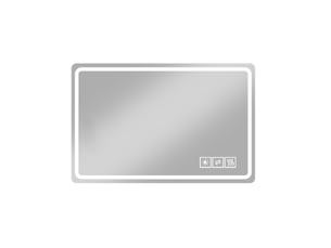 Miroir rectangulaire de salle de bain coloris argenté <strong>DESMIU</strong> <strong></strong> - 100 cm x 60 cm