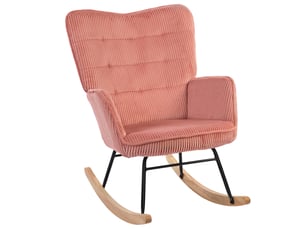 Fauteuil à bascule, inclinable, supportant jusqu'à 120 kg, polyester, 98 x 71 x 101 cm, rose