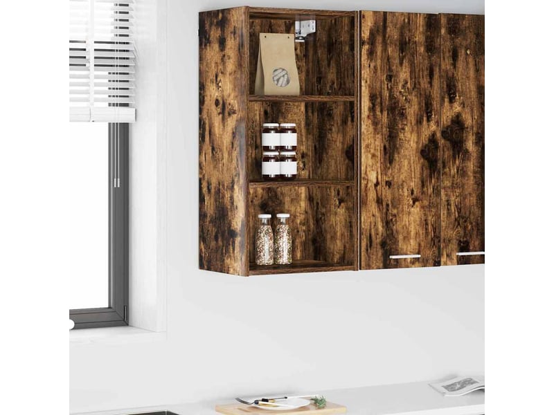  Meuble de rangement cuisine, armoire suspendue chêne fumé 40x29,5x80cm  - Conforama B
