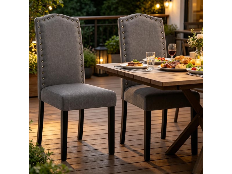 Chaises de salle à manger élégance lot de 2, dossier haut, salon, coiffeuse, bureau et cuisine  - Conforama D