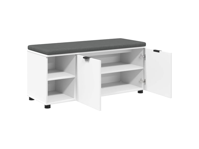  Banc d'entrée blanc 100x38x46 cm bois ingénierie et tissu shl10292  - Conforama E