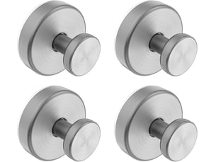 Crochets à ventouse de douche pour mur de porte en verre de fenêtre de salle de bains, paquet de 4, argent, gris - cc005591zls
