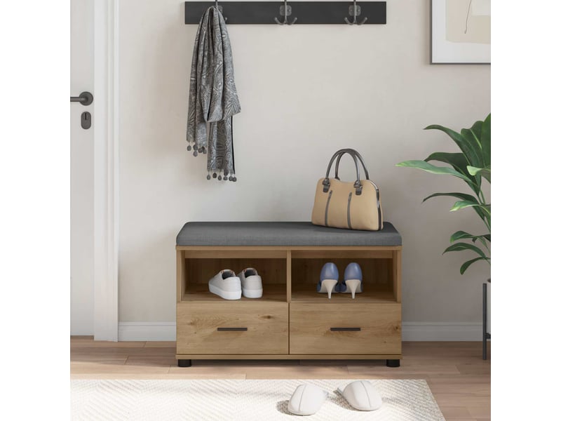  Banc d'entrée, banc interieur chêne artisanal 80x38x46 cm shl62578  - Conforama D