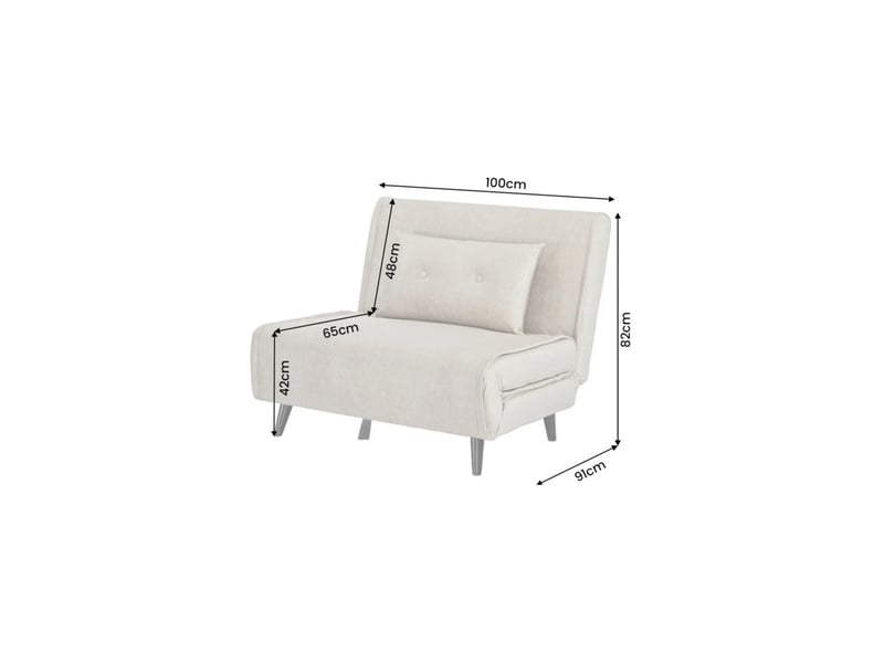 Fauteuil convertible presto 1 place - velours beige - couchage 100x190cm - Conforama C