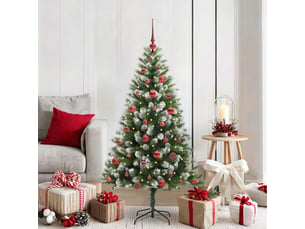 Sapin de noël - arbre de noël artificiel avec neige artificielle 150 led