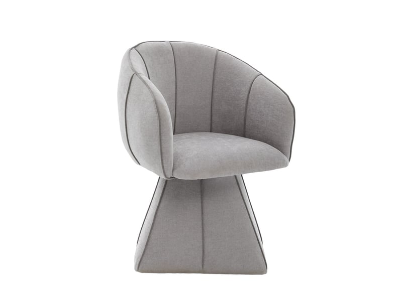  Chaise pivotante 56x54x74.5cm - fauteuil ergonomique coquillage en tissu chenille pour adulte et adolescent salon - gris  - Conforama A